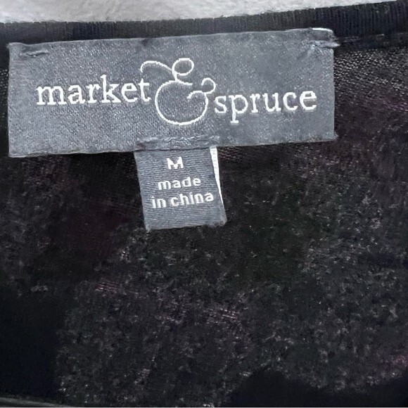 Market & Spruce black floral romper with pockets size medium - Picture 6 of 7